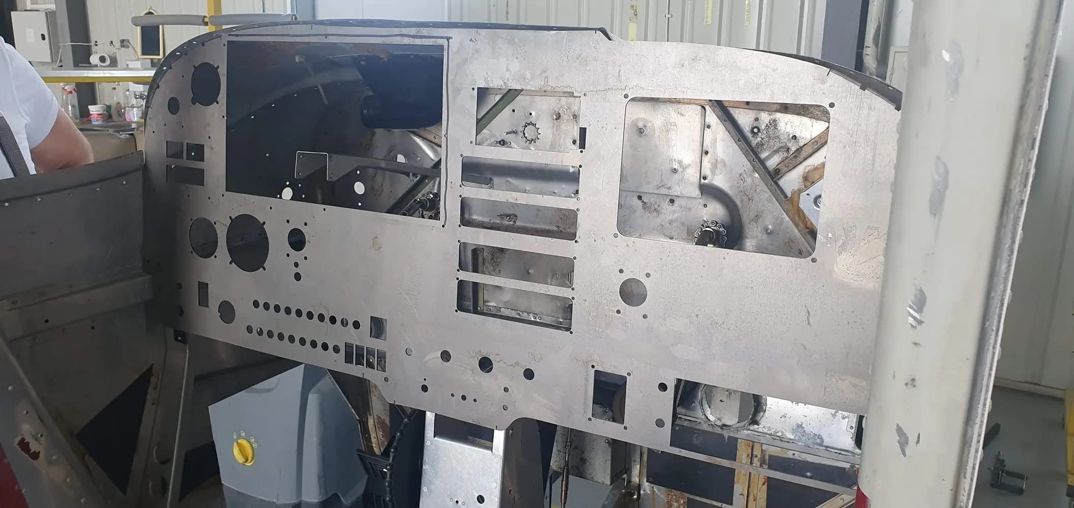 A C-172 cnc cut main panel mounted inside the cockpit