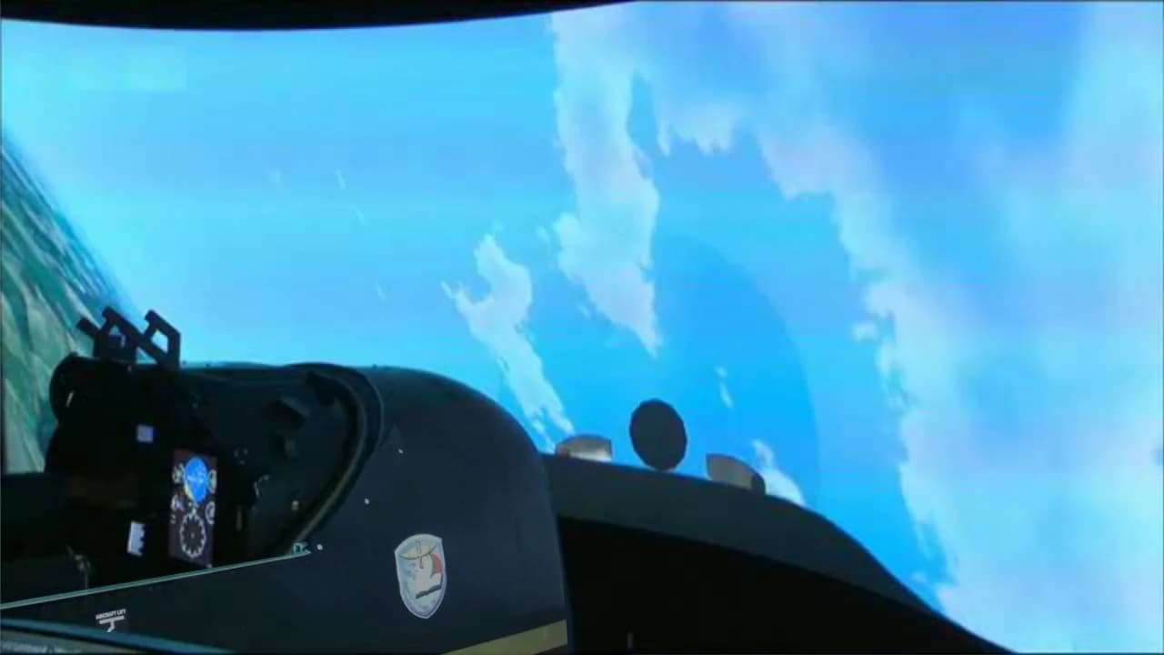Pilatus PC-9M Flight Simulator completed with the cockpit and projection side view